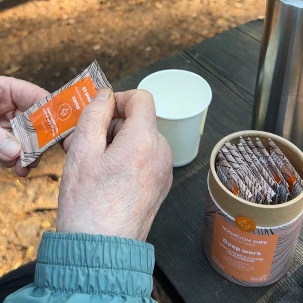 Mushroom Cups -sienikahvi on pakattu käteviin annospusseihin