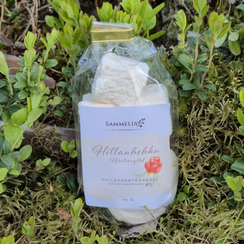 Sammelia hillavaahtokarkki Hillanhehku kotimainen marjavaahtokarkki