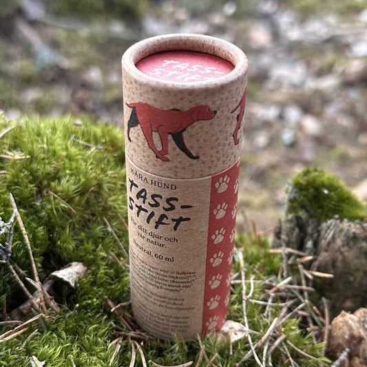 Kätevä ekologinen tassuvoidepuikko pahvipakkauksessa