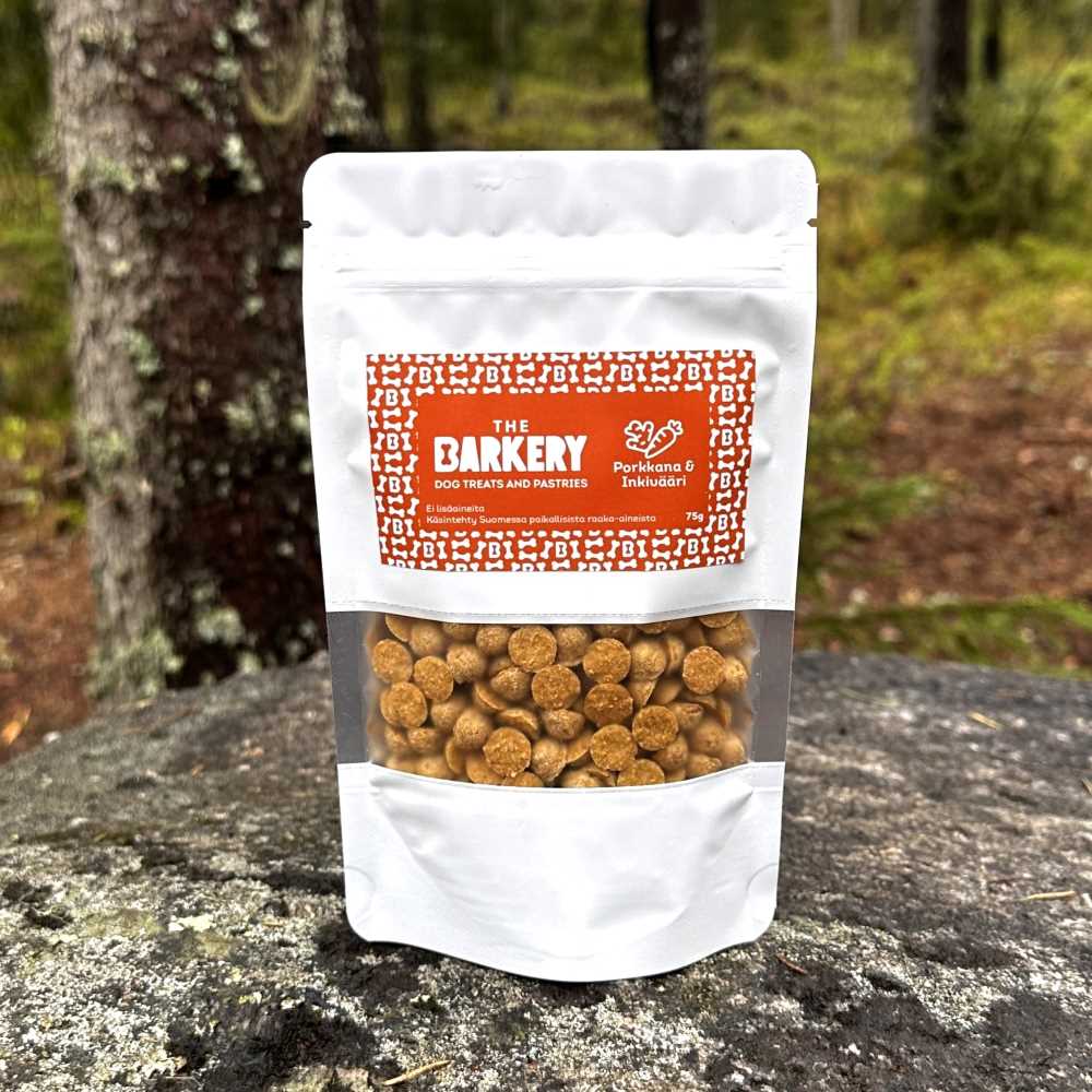 The Barkery koirankeksit porkkana & inkivääri treeniherkut
