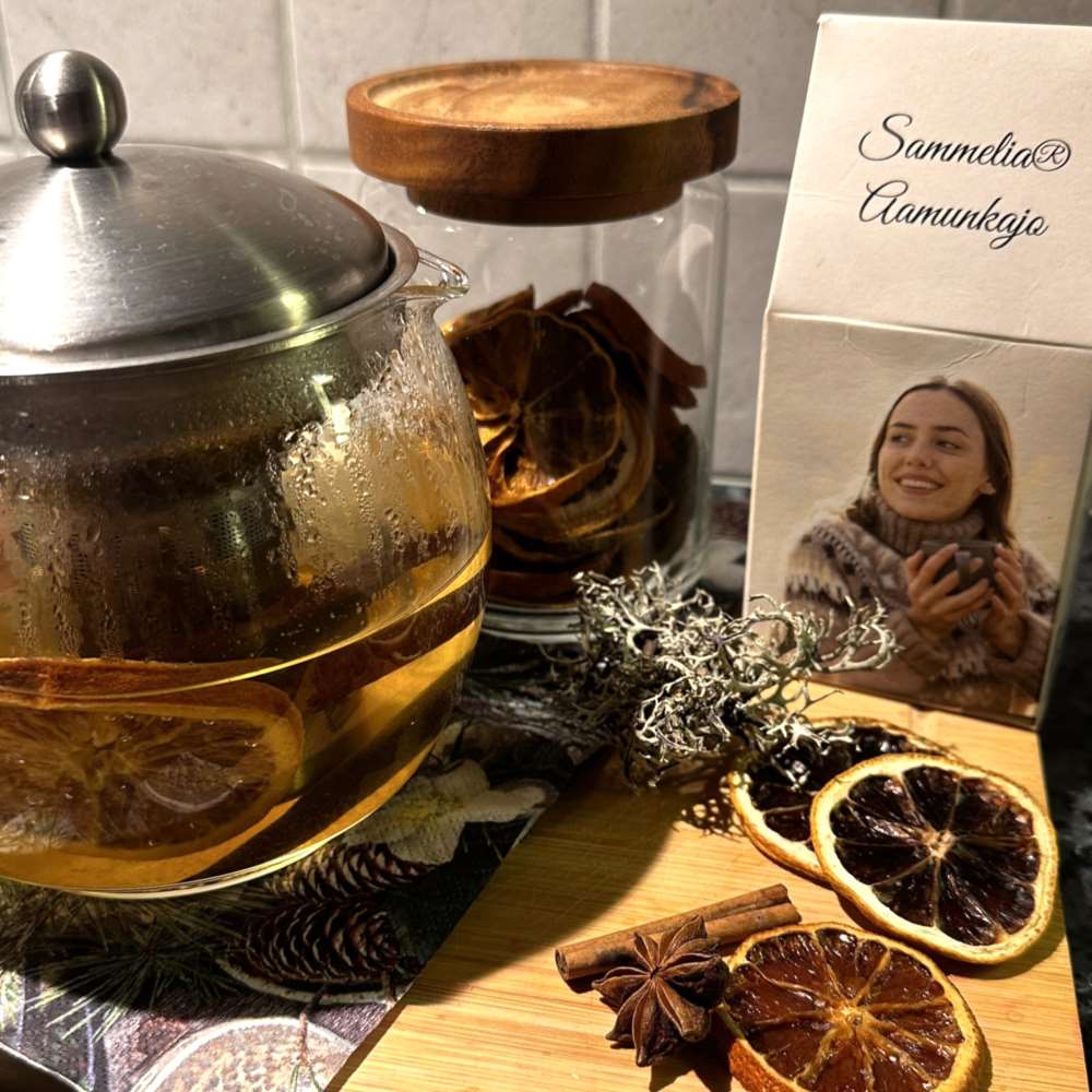 Sammelia Aamunkajo tyrni-appelsiinitee maustettuna kanelilla ja tähtianiksella