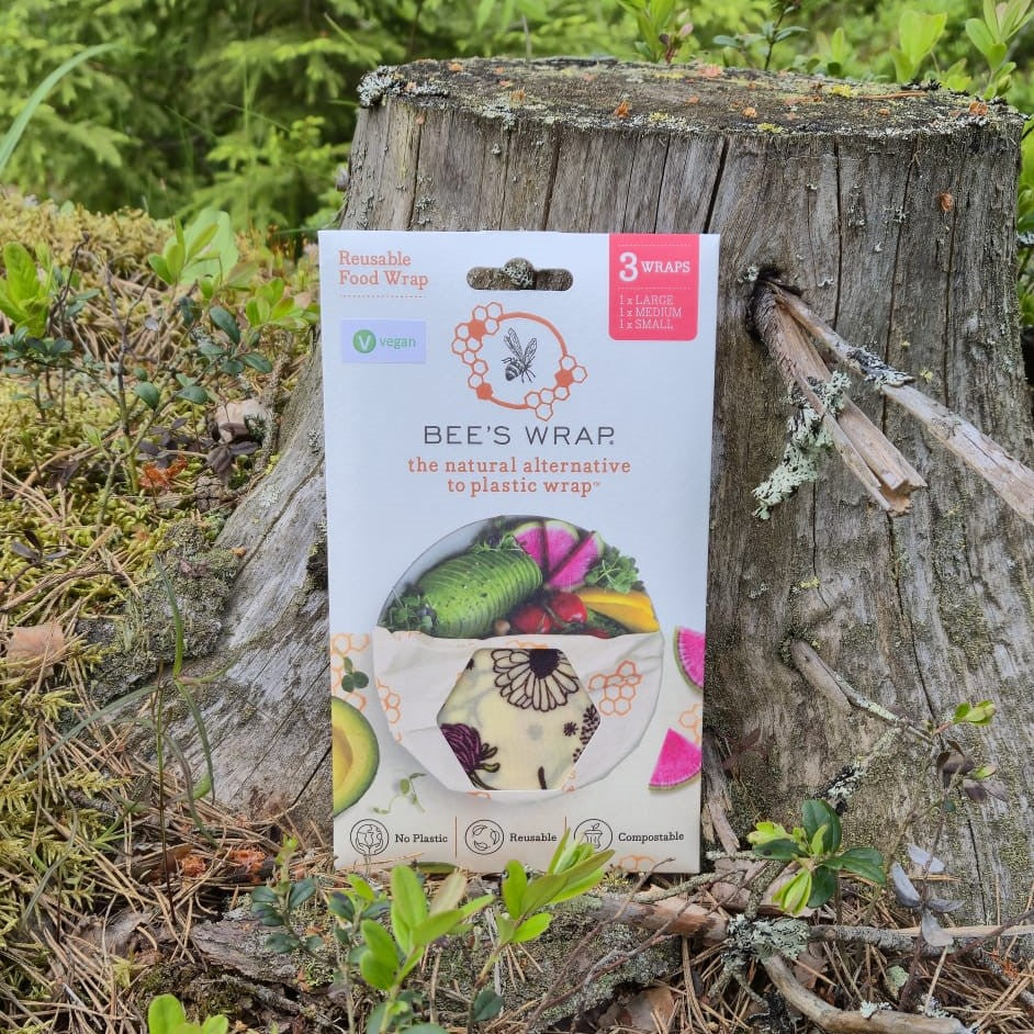 Uudelleenkäytettävä Bee's Wrap vegaaninen ruokakääre